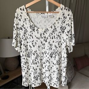 Worthington Women’s Stretch White/black Blouse Size XXL